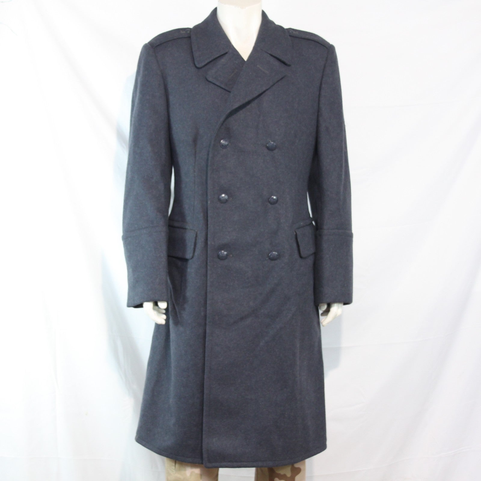 NEW Polish Airforce Wool Greatcoat Genuine Surplus Mens Blue 38-40" Chest (3507)