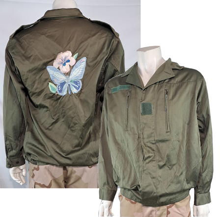 Genuine Surplus French Army Olive F2 Jacket Embroidered Butterfly 40-42" (3068)