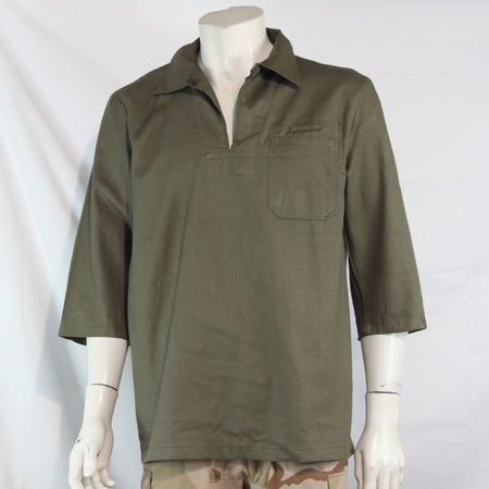 Genuine Surplus Overhead Military Shirt Olive Green Vintage  (4066)