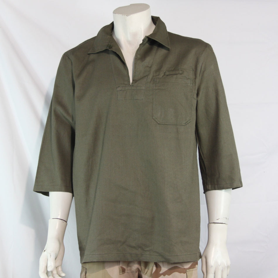 Genuine Surplus Overhead Military Shirt Olive Green Vintage  (4066)