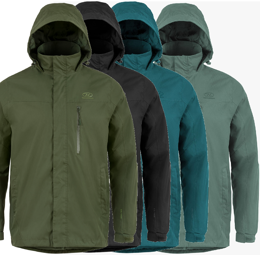 Ex-Display Highlander Kerrera Waterproof Breathable Rain Jacket Coat Slate Green