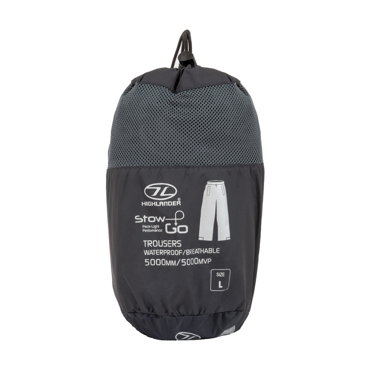 Highlander Stow & Go Black Waterproof Breathable Light Weight Over Trousers