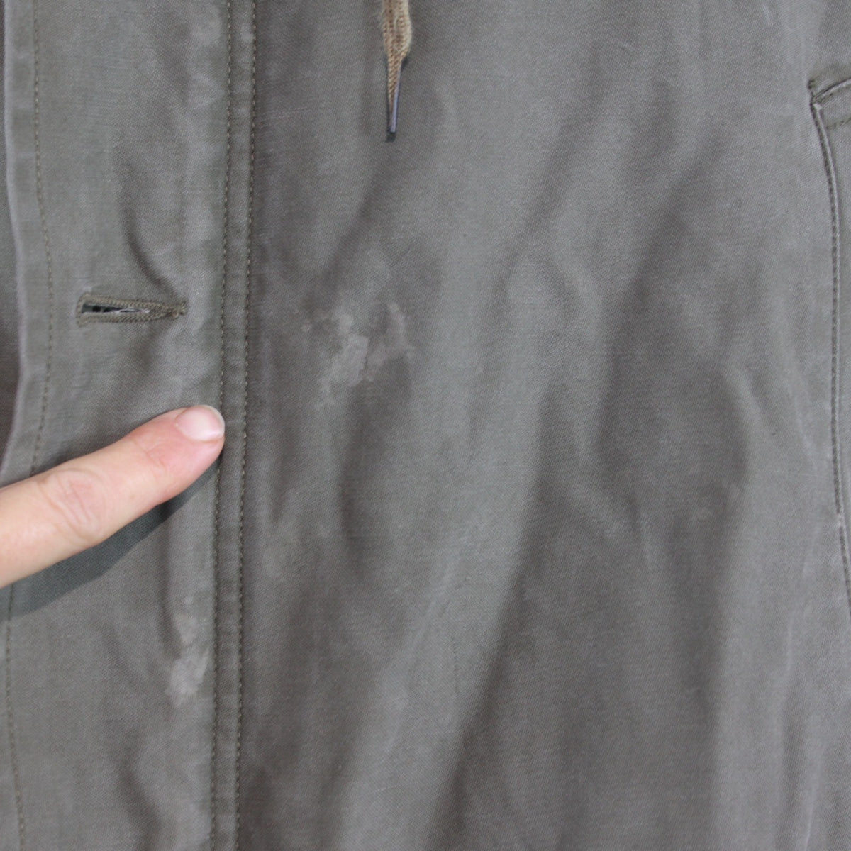 Vintage German Army Olive Parka Genuine Surplus Winter Coat Lined 44-46" (3810)