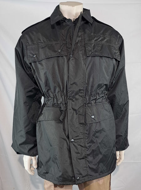 Genuine Surplus British Police Waterproof Nylon Rain Jacket Black 34-36" (2805)