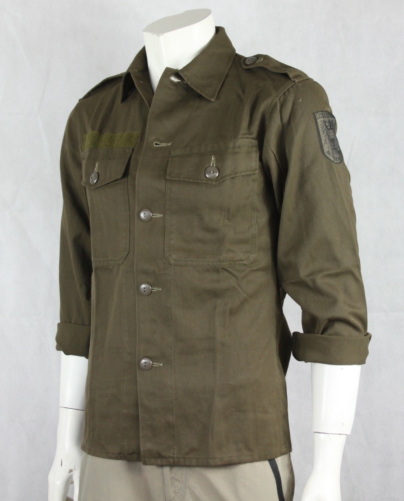 Genuine Surplus Austrian Army Field Shirt HW Olive Brushed Poly/Viscose Badged
