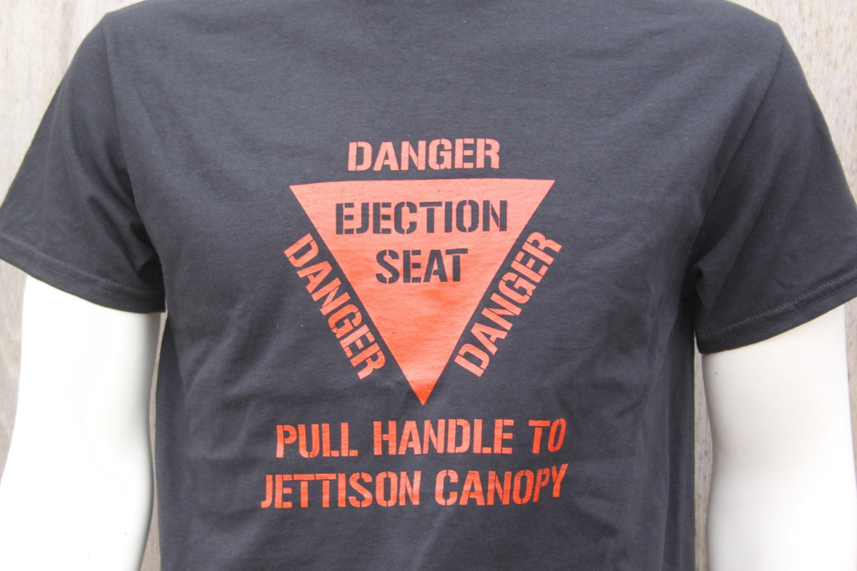 Ejection Seat Black Red Aviation Exclusive Printed T-Shirt Humour Mens