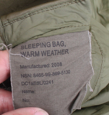 Genuine Surplus British Army Warm Weather Sleeping Bag Lightweight Olive (1368)