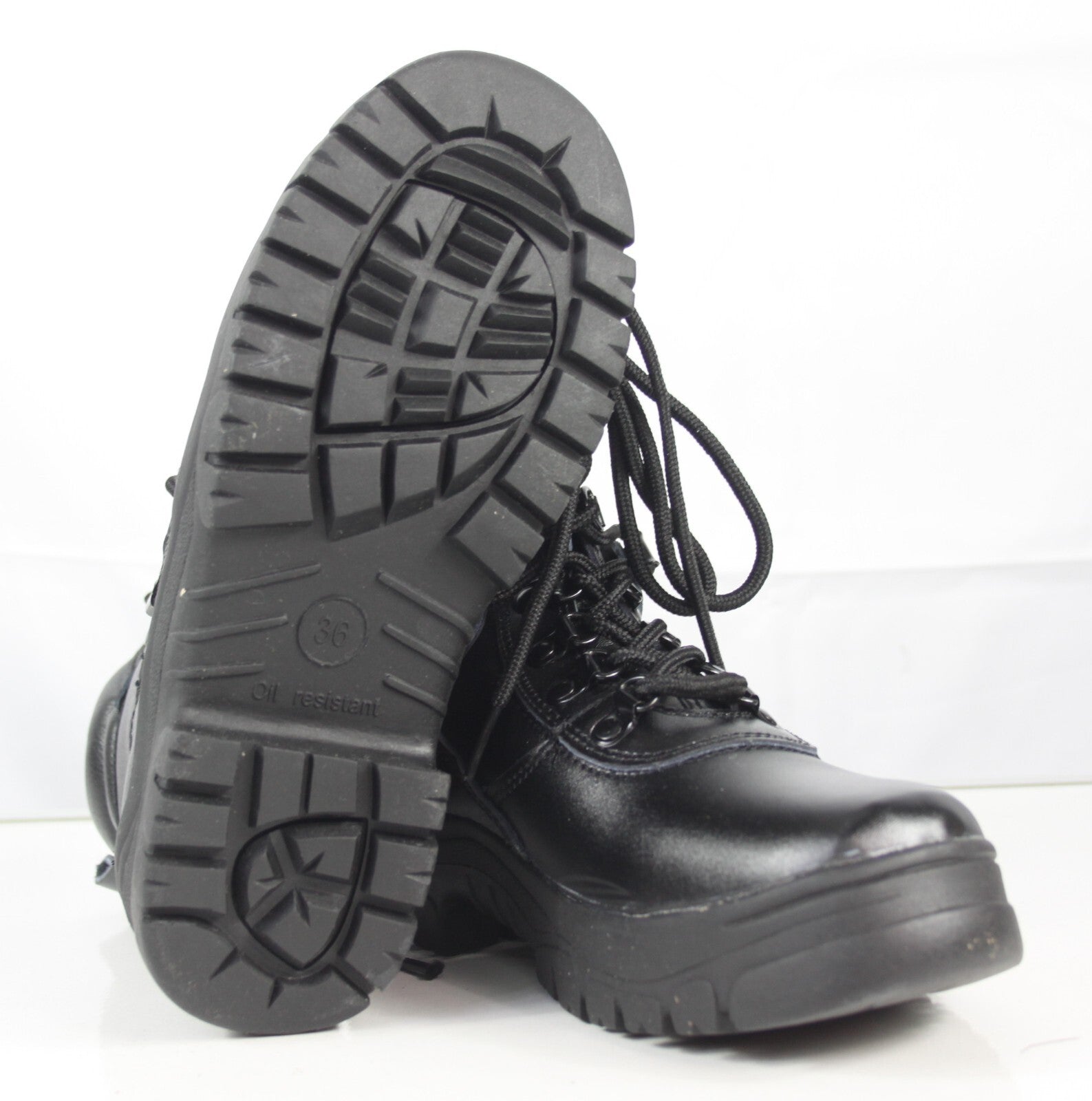Taskforce LX Boot Military Tactical Black Leather Security Boot Side Zip 3 & 7