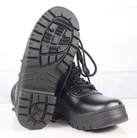 Taskforce LX Boot Military Tactical Black Leather Security Boot Side Zip 3 & 7