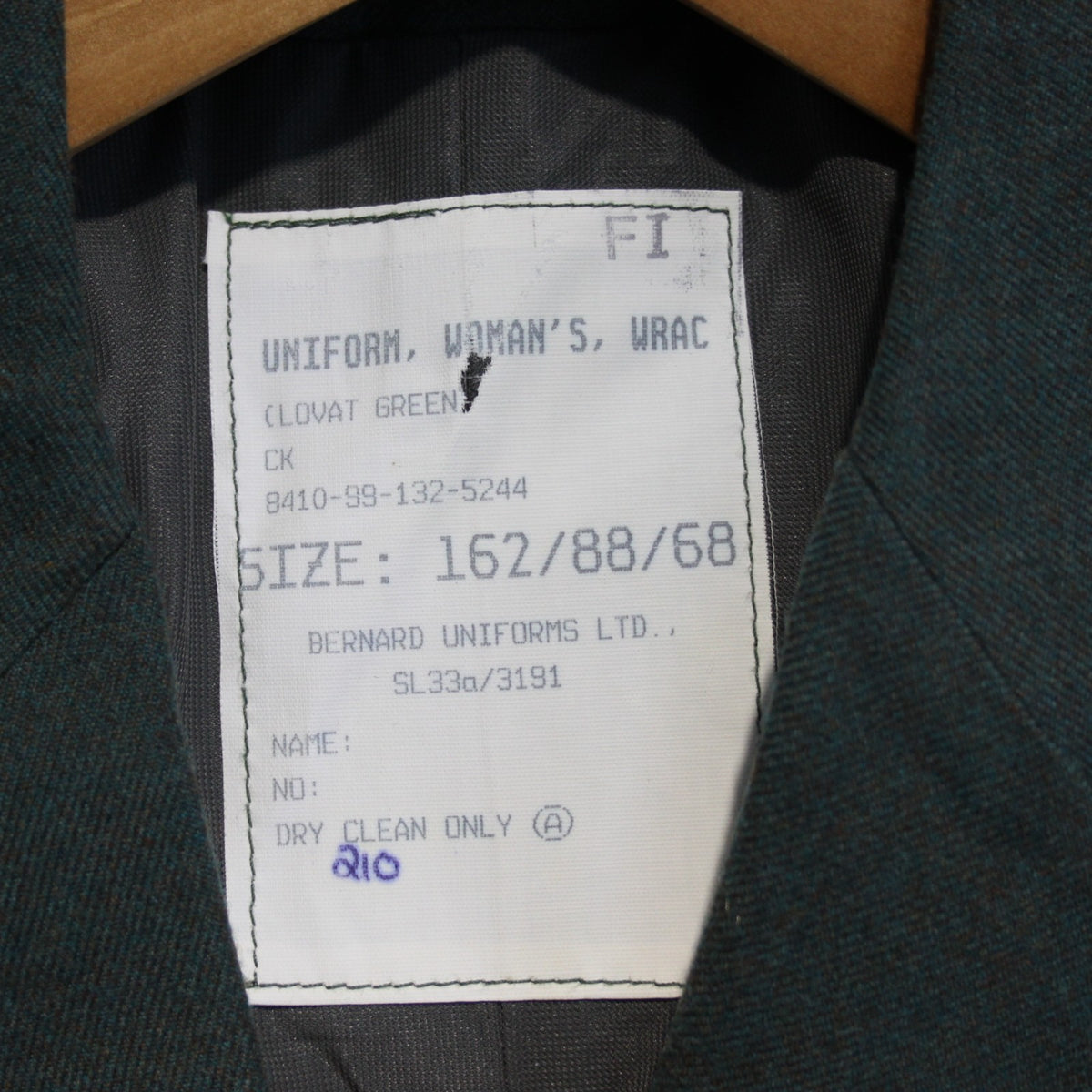 Ladies Uniform Dress Jacket Vintage British Army Lovat Green UK10 34"(3557)