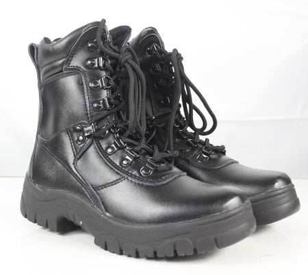 Taskforce LX Boot Military Tactical Black Leather Security Boot Side Zip 3 & 7