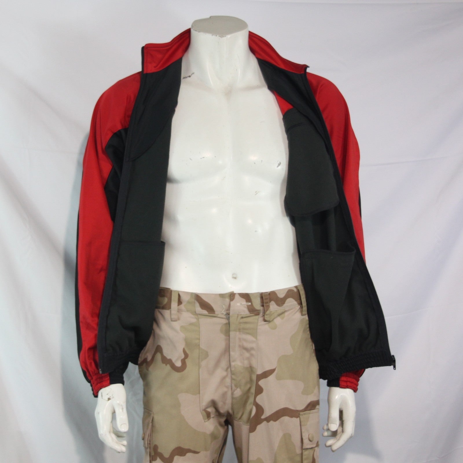 French Army Tracksuit Jacket Top Genuine Surplus Black Red  (3904)