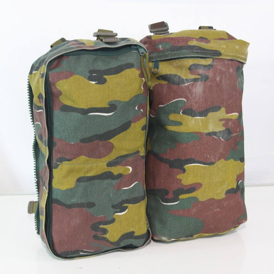 Genuine Surplus Belgian Army Military Daysack Rucksack Bergen Side Pouches(3873)