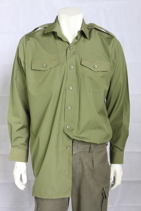 Genuine Surplus Vintage British Army Poly/Cotton Working Shirt Olive Green 