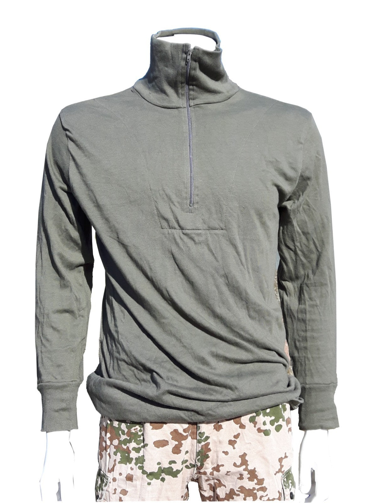 Genuine Surplus German Army Thermal Zip Neck Top Norwegian style Olive G1