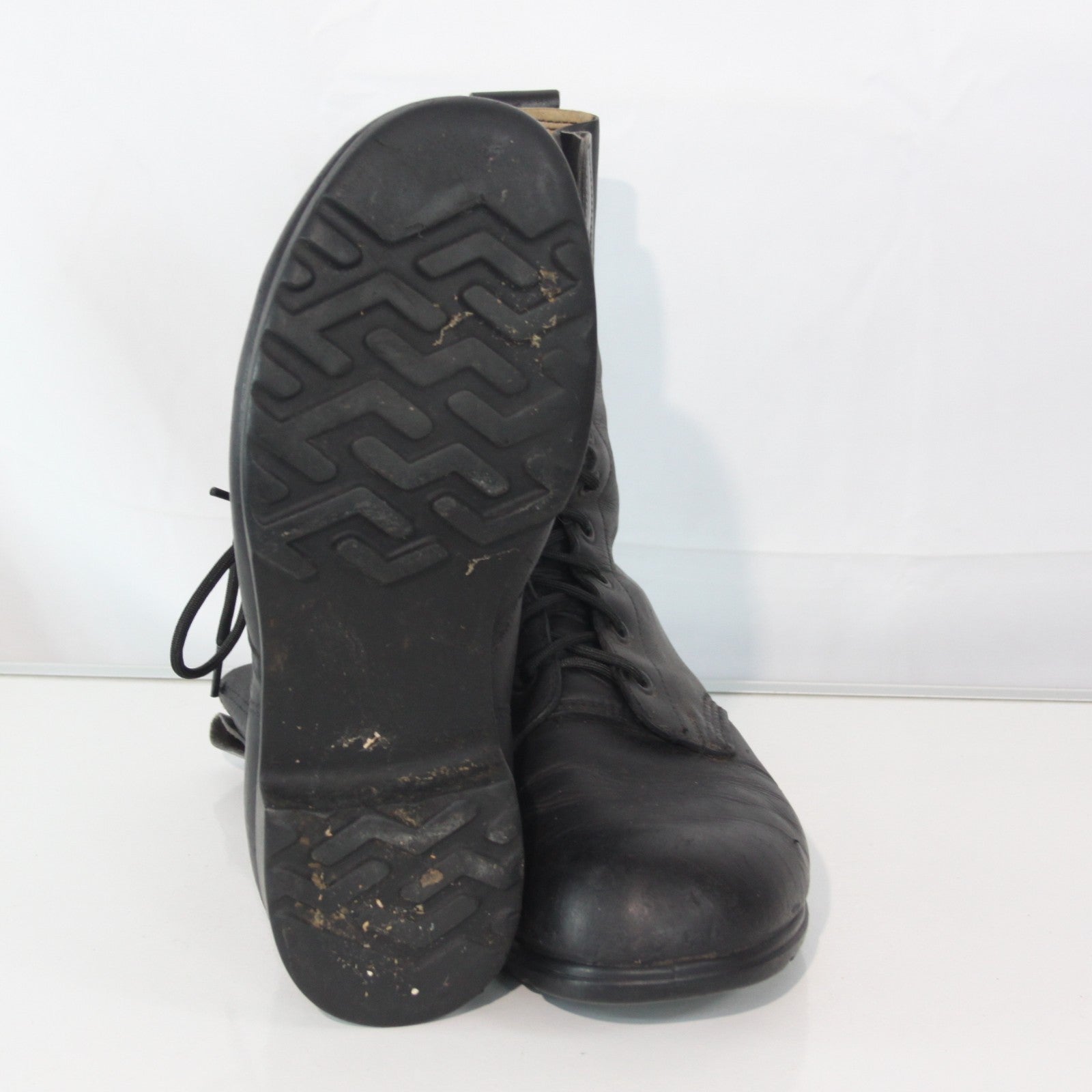 Vintage British DMS Hi Leg Army Boots High Leg Black Leather G2 Size 10 (3867)