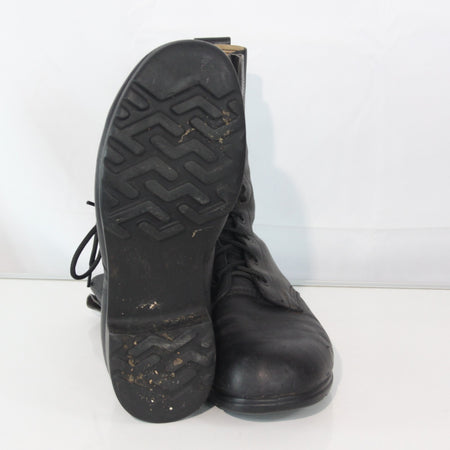 Vintage British DMS Hi Leg Army Boots High Leg Black Leather G2 Size 10 (3867)