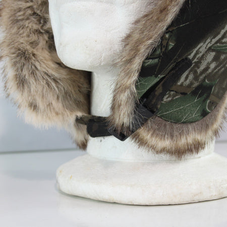 Flying Tree Woodland Camo Winter Trapper Hat Faux Fur Lined SMALL (HAT120)