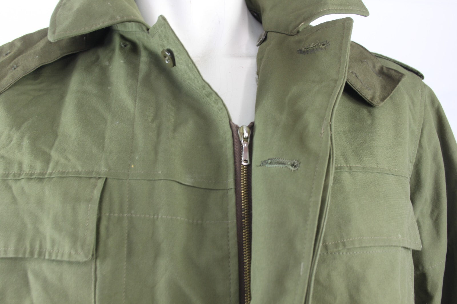 Genuine Surplus Vintage Czech Army Olive Drab Canvas Hooded Parka Cotton Canvas