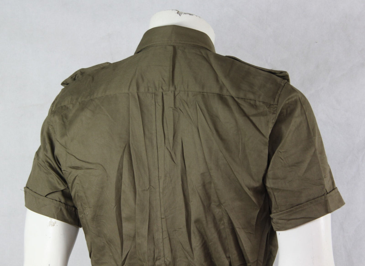 Genuine Surplus Italian Safari Shirt Khaki Beige Sand Belted Lightweight Cotton