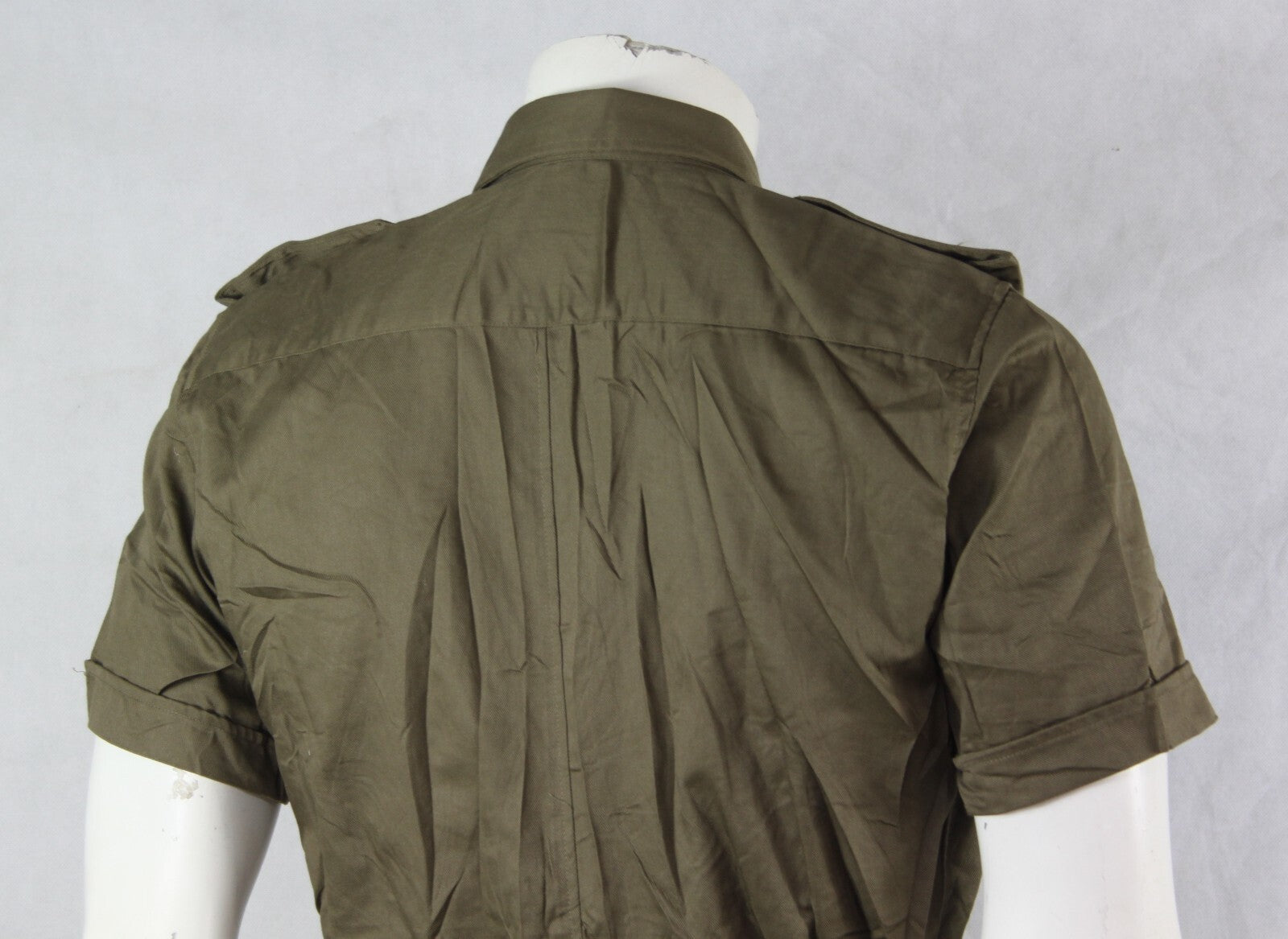 Genuine Surplus Italian Safari Shirt Khaki Beige Sand Belted Lightweight Cotton