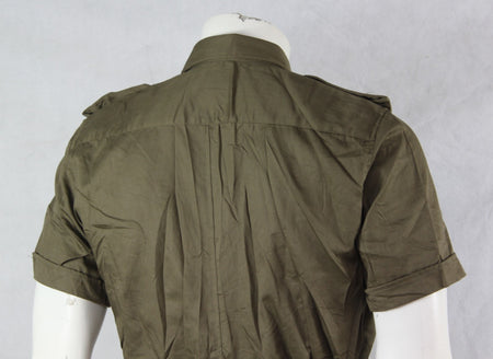 Genuine Surplus Italian Safari Shirt Khaki Beige Sand Belted Lightweight Cotton