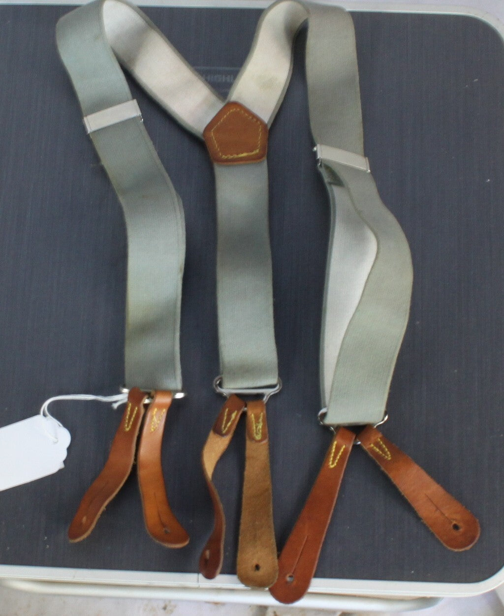 Genuine Surplus British Army RAF military Braces Grey leather End Button AllSize