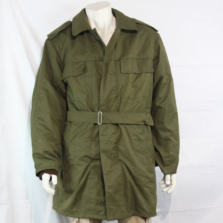 Genuine Surplus Vintage Czech Army Olive FFur Canvas Belted Parka Canvas 3744
