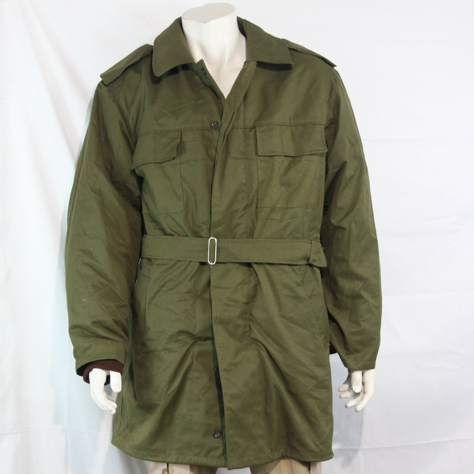 Genuine Surplus Vintage Czech Army Olive FFur Canvas Belted Parka Canvas 3744