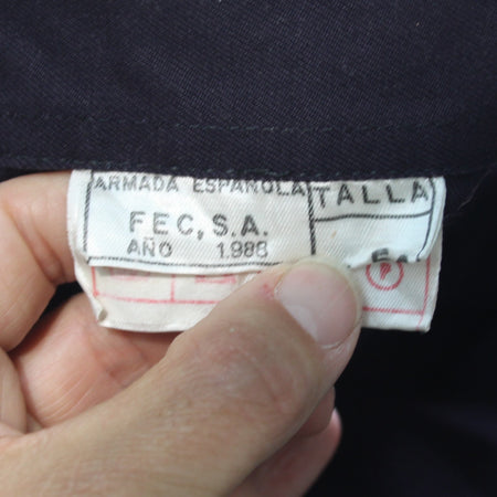 Genuine Surplus Spanish Naval Shirt Military Navy Heavyweight Badged 38-40" 3620