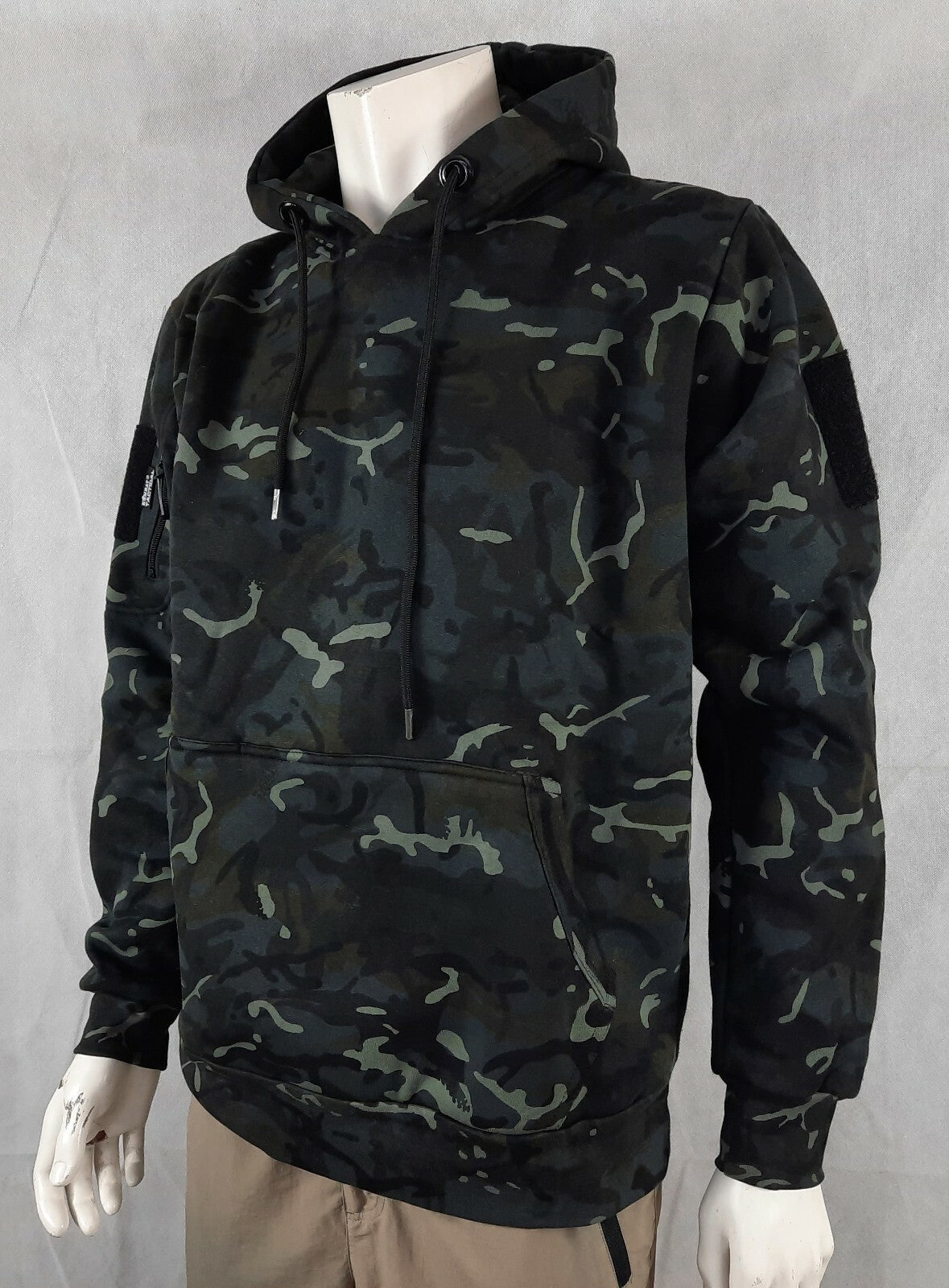 Kombat Tactical Hoodie BTP /Black  Tactical Military Pockets Cotton Rich Hooded 