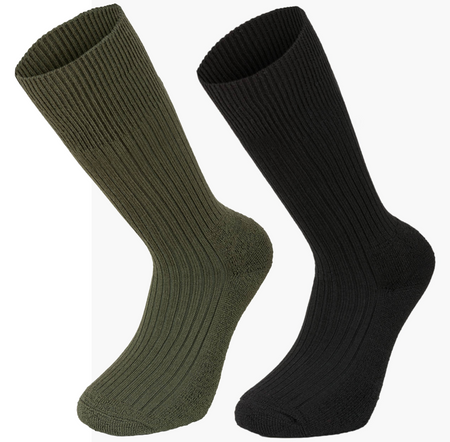 Highlander Combat Military Style Work Socks 33% Wool Cushioned Black Olive soc81