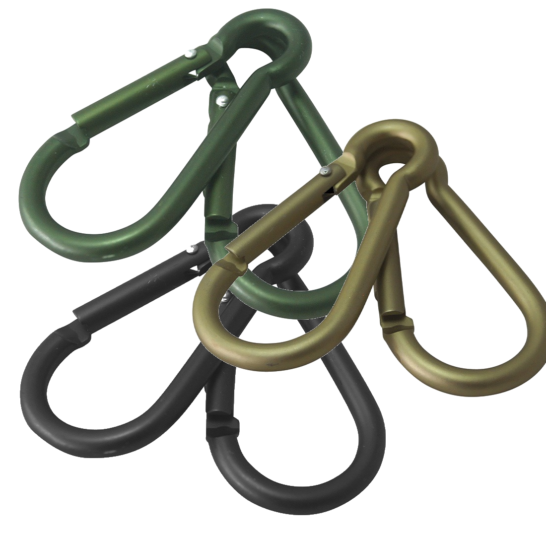 Kombat Carabiner Pairs 8mm Karabiner Military Clip Army Forces Olive Tan Black