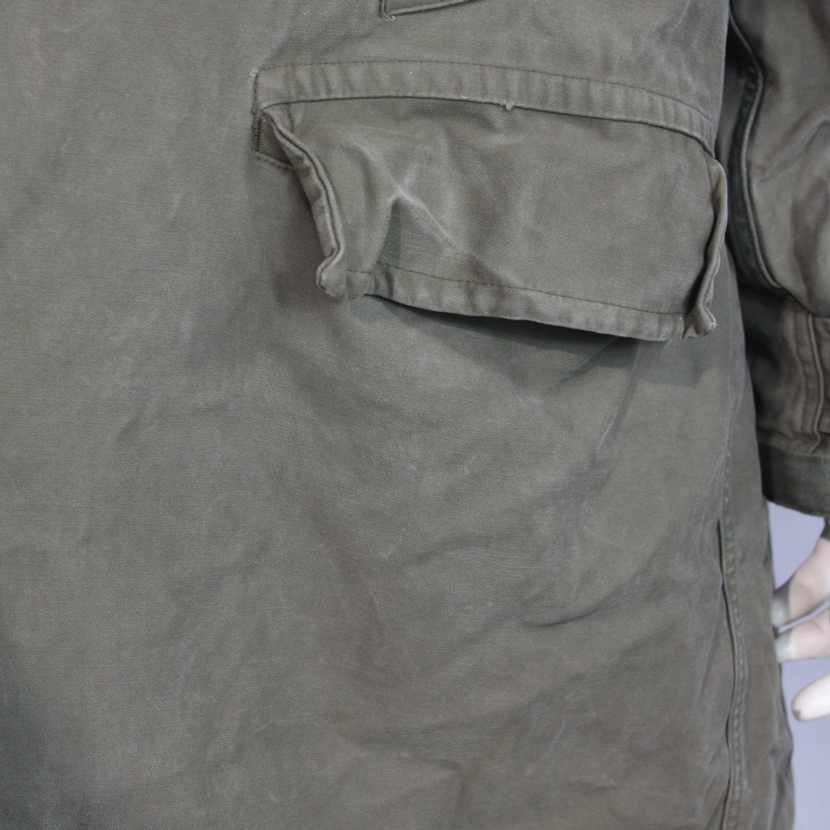 Vintage German Army Olive Parka Genuine Surplus Winter Coat Lined 44-46" (3810)