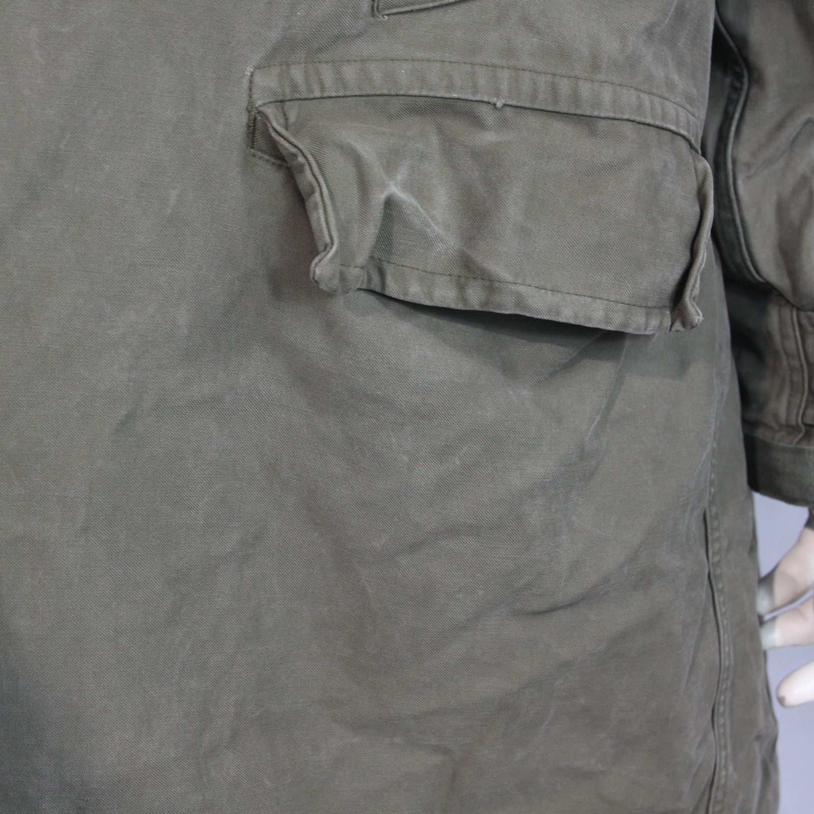 Vintage German Army Olive Parka Genuine Surplus Winter Coat Lined 44-46" (3810)