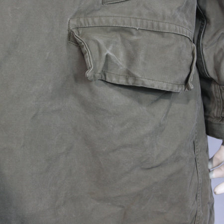 Vintage German Army Olive Parka Genuine Surplus Winter Coat Lined 44-46" (3810)