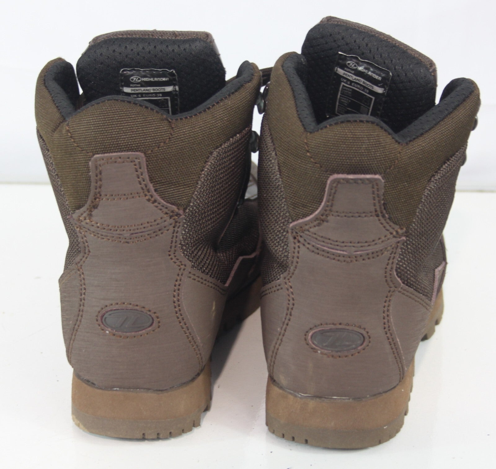 Highlander Pentland Military Style Walking Work Boots Brown EU39 UK6 Used (2071)