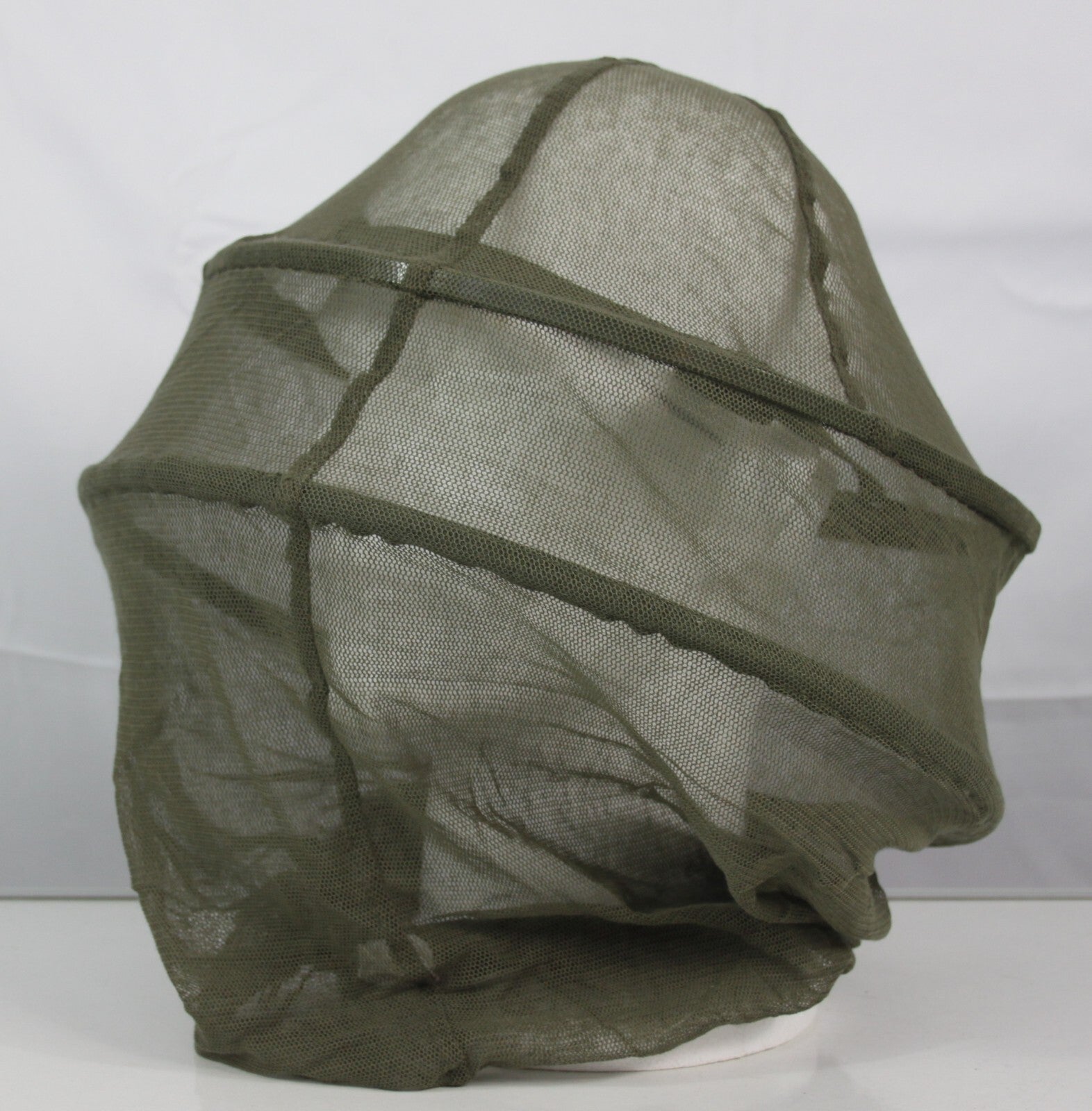 Genuine Surplus French Army Mosquito Head Net Face Cover Hooped Green Netting