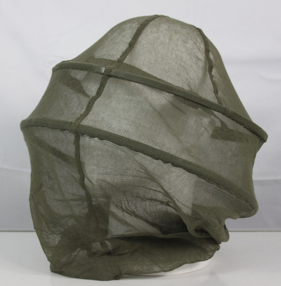 Genuine Surplus French Army Mosquito Head Net Face Cover Hooped Green Netting