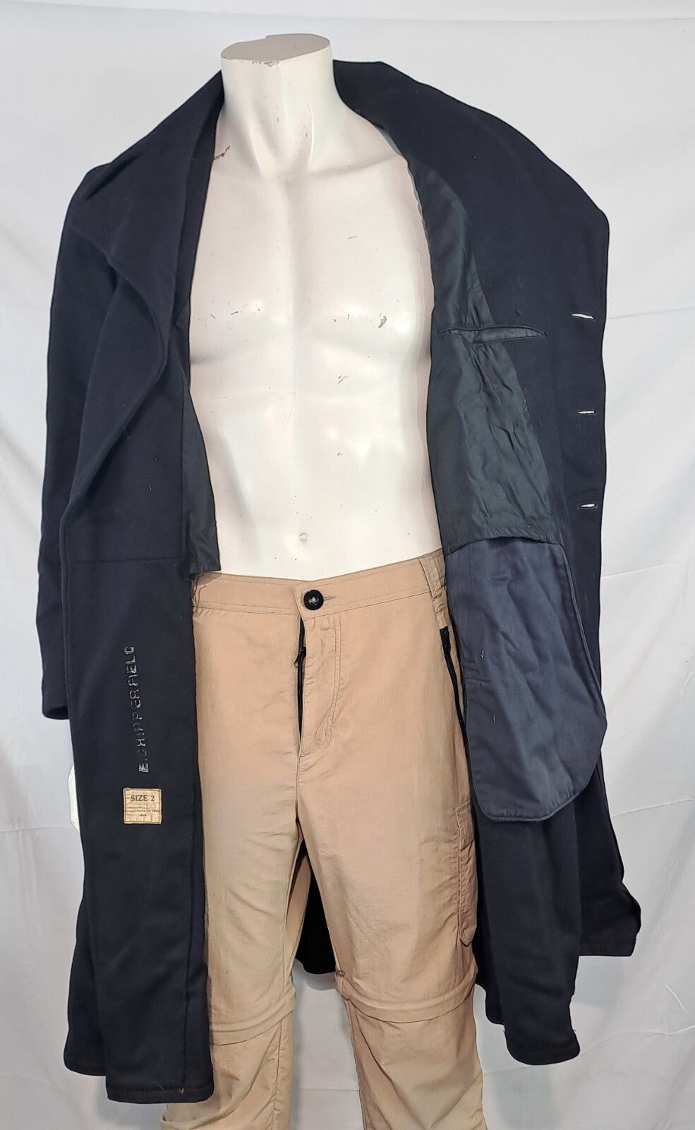 Genuine Surplus Vintage 1943 British Royal Navy Wool Greatcoat 34-36" (1319)
