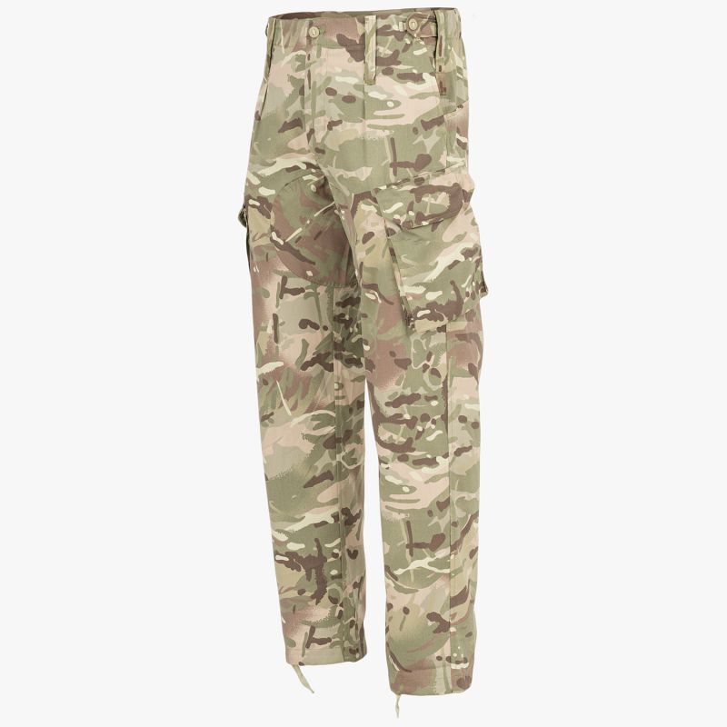 Highlander Midweight Delta Trousers Military Style Black Olive Camo Polycotton