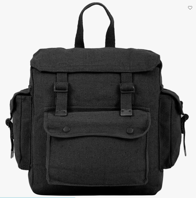 NEW Large Canvas Webbing Backpack Rucksack Pocketed Haversack  fishing satchel