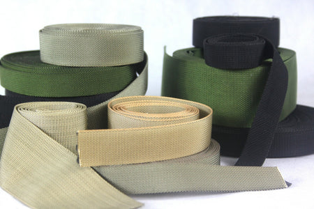 Heavy Duty Nylon Webbing Tape Black Olive Sand IRR Treated High Streng All Sizes