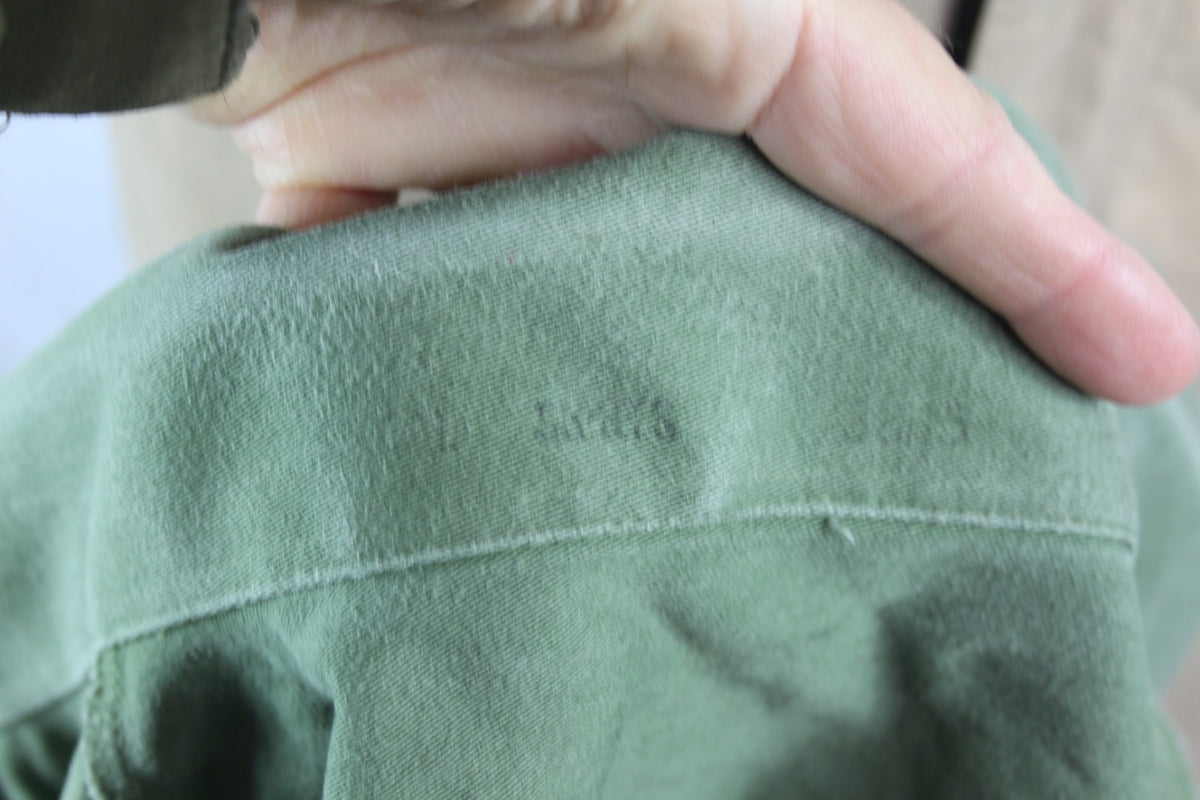 Genuine Surplus Vintage Army Cotton Working Shirt Olive Green Short Sleeve (1996