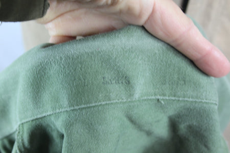 Genuine Surplus Vintage Army Cotton Working Shirt Olive Green Short Sleeve (1996