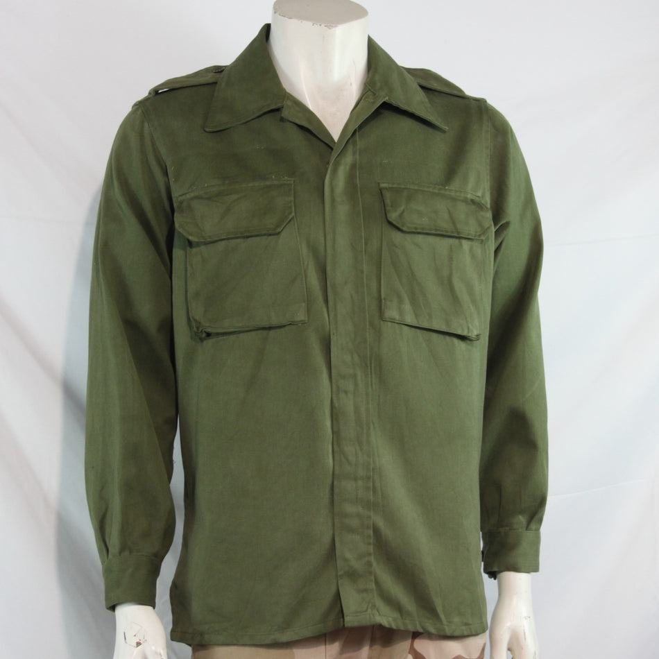 Genuine Surplus Spanish Army Olive Green Field Shirt Hook Loop Fasten 40" (4278)
