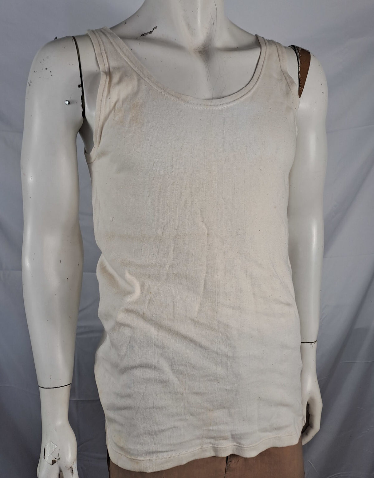 Genuine Surplus Czech Army Cold War Era Beige/Cream Singlet Vest