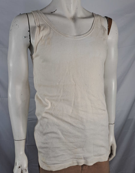 Genuine Surplus Czech Army Cold War Era Beige/Cream Singlet Vest