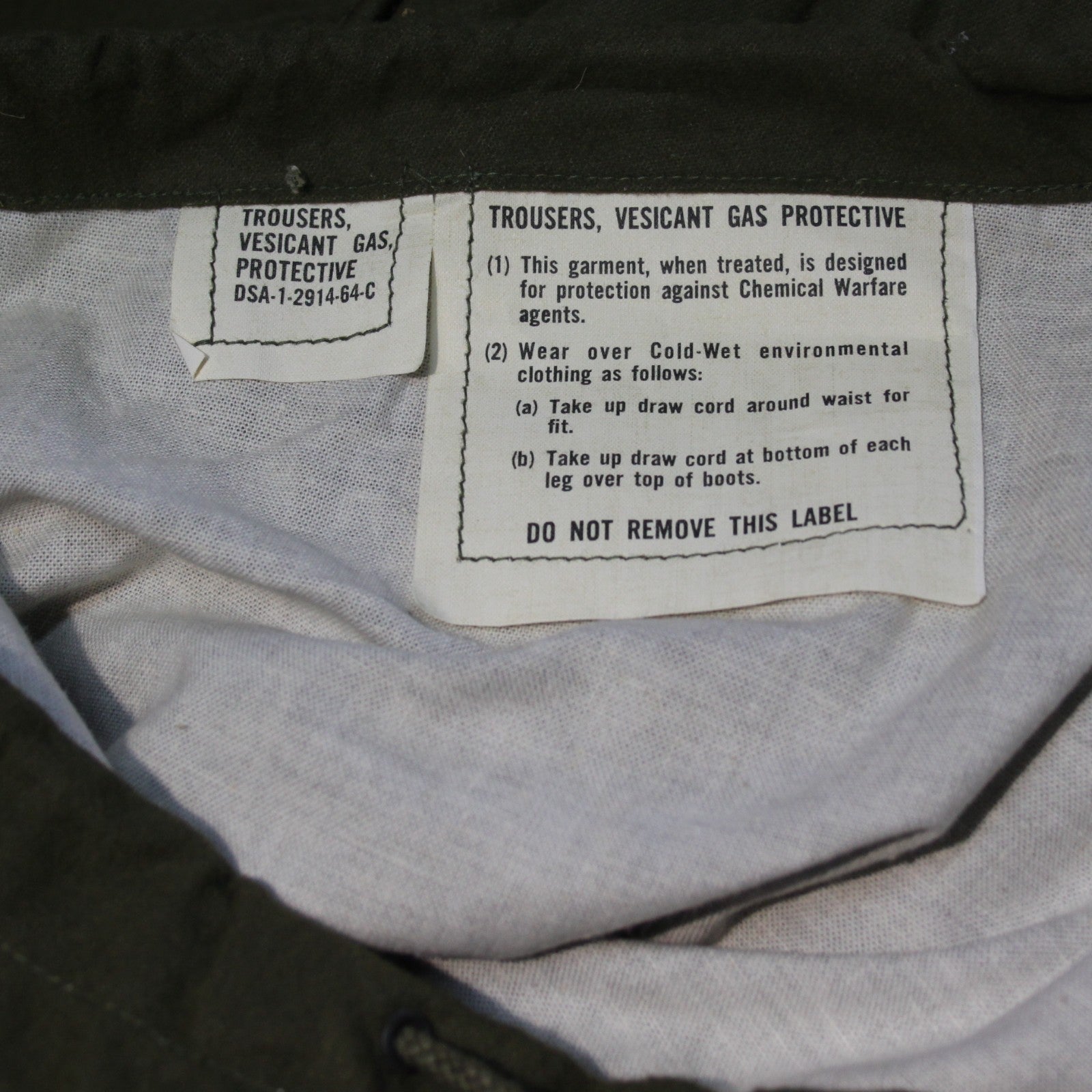 Genuine  Canadian Army Vintage Gas Protective Trousers Collectors Only (3691)