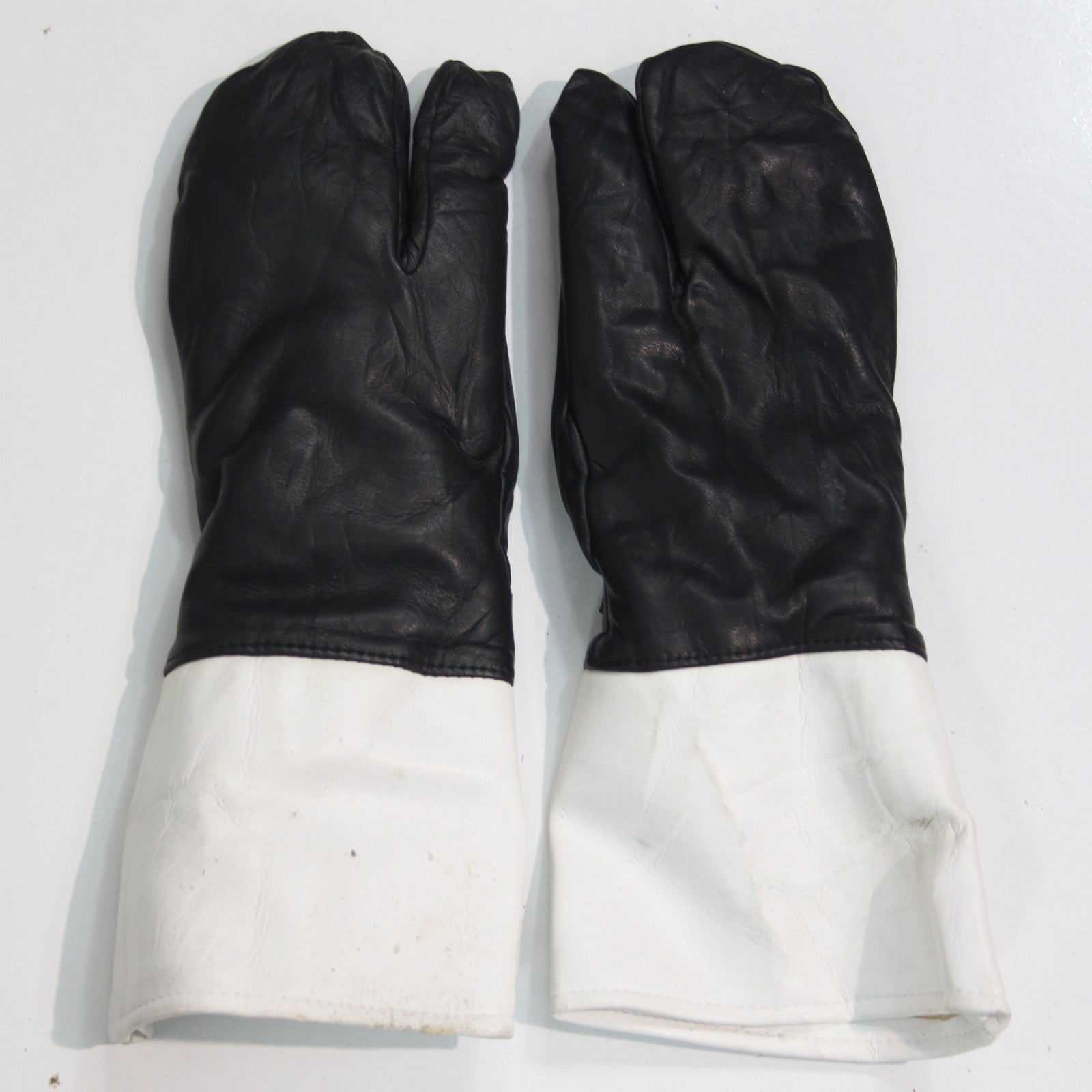 Faux Fur Lined Leather Mittens Motorbike Rider Genuine Surplus Medium (3931)